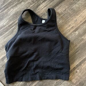 lululemon athletica Black Ribbed Cropped Tank
